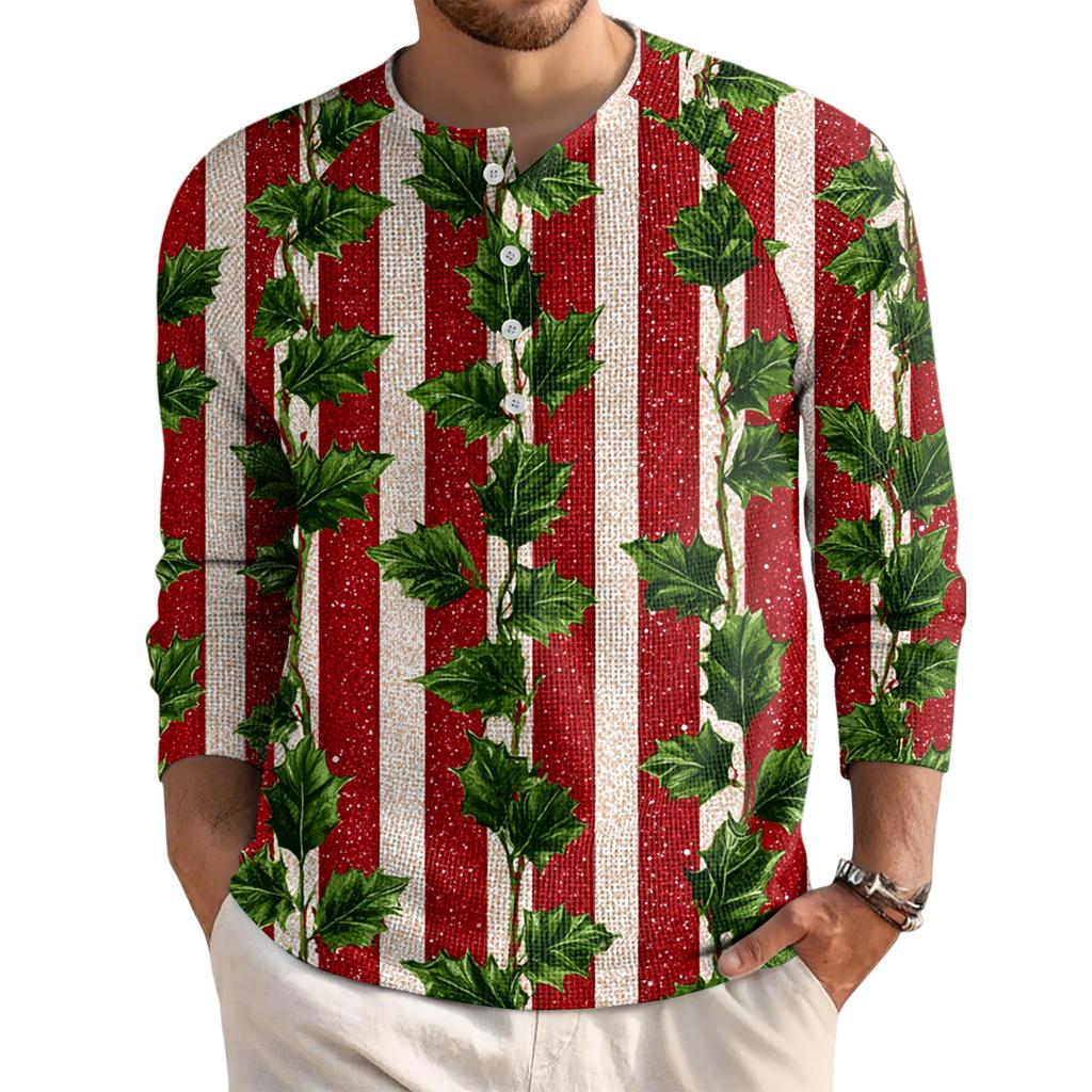 Men's Loose Casual Button Down Collar Long Sleeve Top