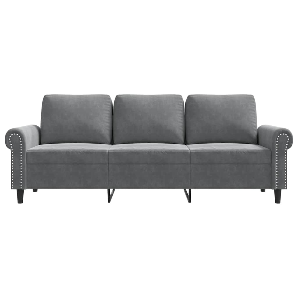 3 Seater Sofa Dark Grey 180 cm Velvet