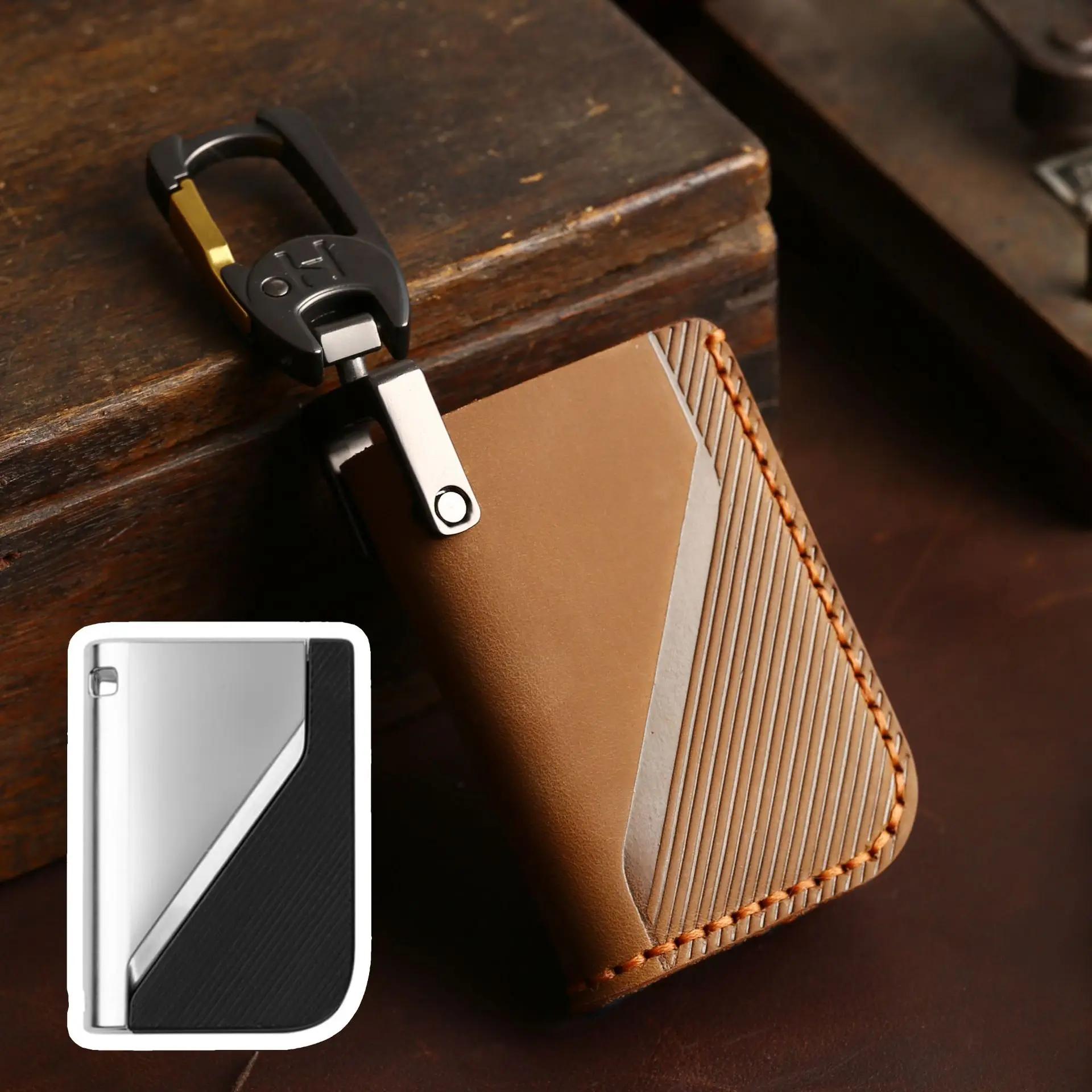 

Luxury Leather Key Case Cover for LYNK&CO 05 01 02 03 06 Remote Remote Key Protector Holder Auto Accessories коричневий