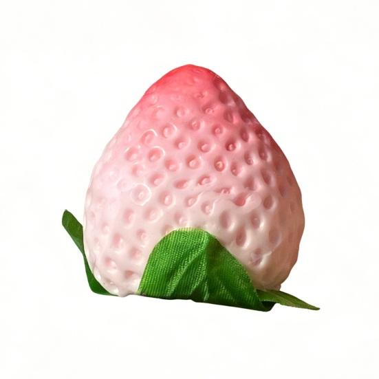 Strawberry Squeeze Toy Soft Stress Ball TPR Slow Rebound Decompression Toy Realistic Pink White Strawberry Shape Portable Fidget Toy