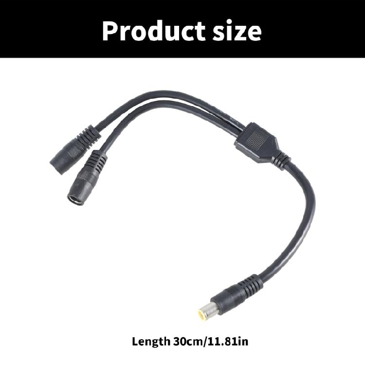 30cm/11.81inch DC7909 1 Male to Two Female Power Cord Copper Connecting Wire 2-In-1 Charging Cable for Solar Panel