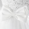 Girls' Sequin Princess Dress with Bow and Single Shoulder Strap - Puff Mesh Skirt for First Birthday
