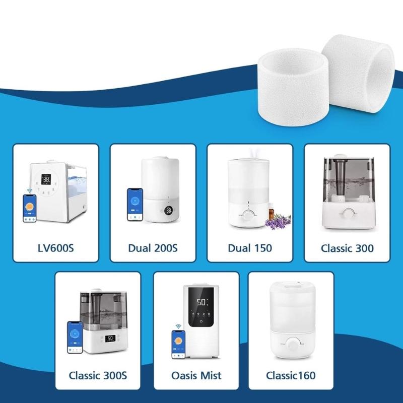 30 Pack Humidifier Filters White Descaling Filters Suitable for Various Models for Enhancing Air Quality and Longevity