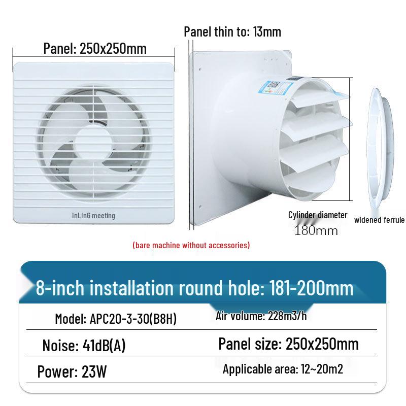Jinling Round Wall & Glass Window Exhaust Fan, 6/8 Inch, Bathroom Ventilation Fan