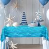 Ocean Waves Tablecloth, 2 Pieces Plastic Ocean Table Cloth Disposable Water Print Table Cover Blue Sea Rectangle Tablecloths for Beach Pool Birthday