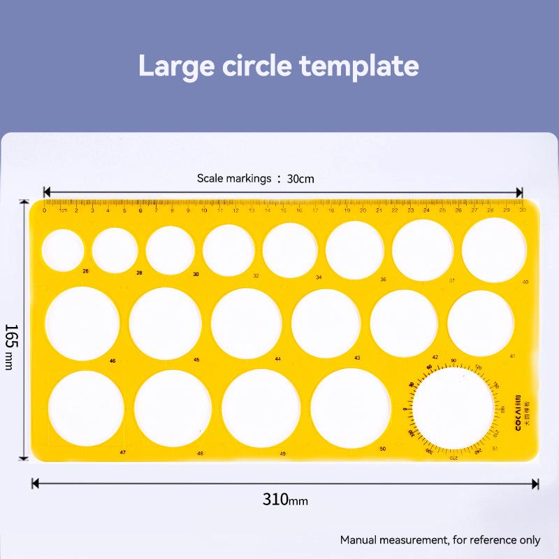 Circular Oval Ruler 1/4 Pcs Durable Drawing Furniture Architect Template Drafting Ruler Template Measuring Ruler Office Supplies