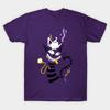Men Black Print T-shirt Cheshire Crazy Cat No-Cut Transfer Paper Print Cotton Tshirt