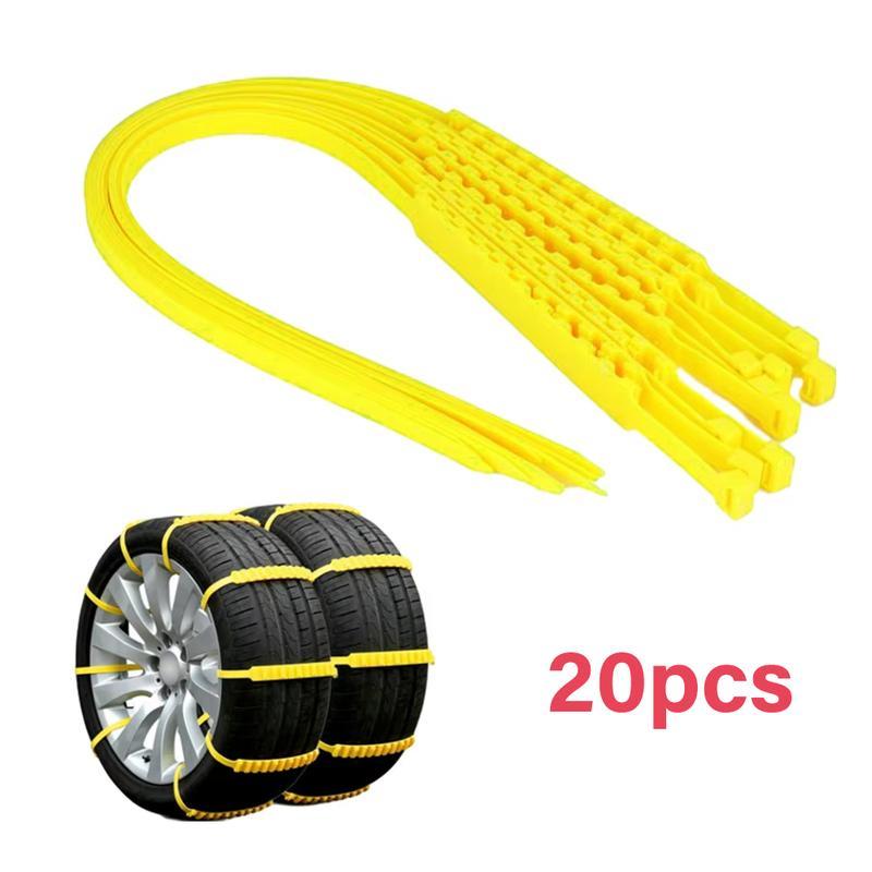 20pcs Car Tire Snow Cha Anti-Skid Belts Winter Outdoor Snow Tire Cha Mud Tyre Emergency Driving Belts On Wheels Universal