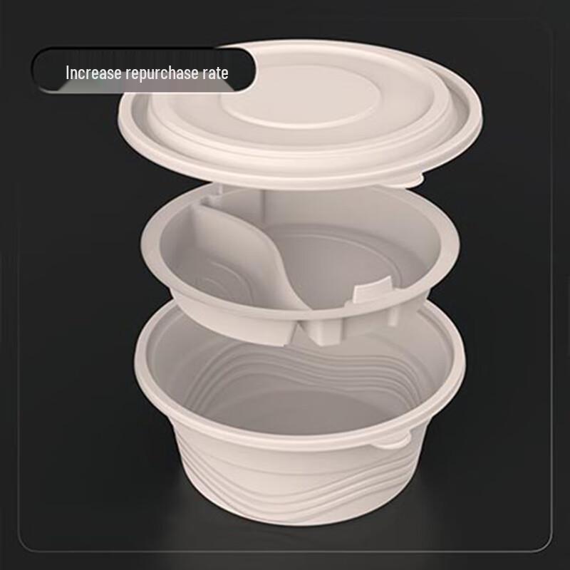 Degradable Corn Starch Disposable Round Meal Boxes