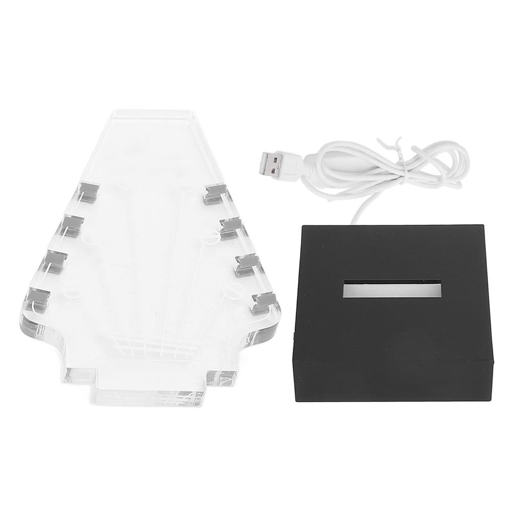 Light Up Guitar Pick Holder 3 Color Temperatures 10 Brightness 8 Slots Adjustable Acrylic Electric G