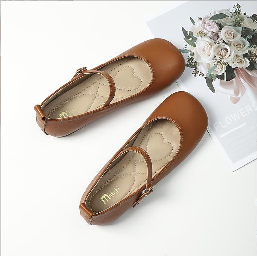 Fashion Brand Designer Women Mary Jane Shoes 2025 Fashion Round Toe Ladies Comfort Soft Sole Flats Women's Comfort Ballerinas Shoes 43
