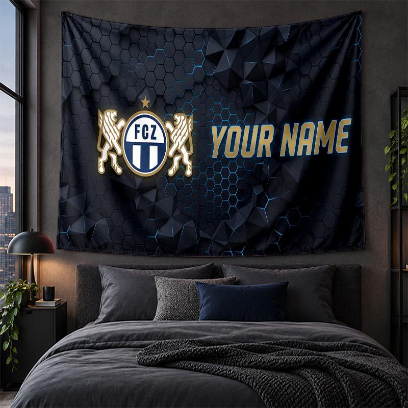 Personalized Tapestry Wall Hanging FC Zürich Pattern Art Background Cloth