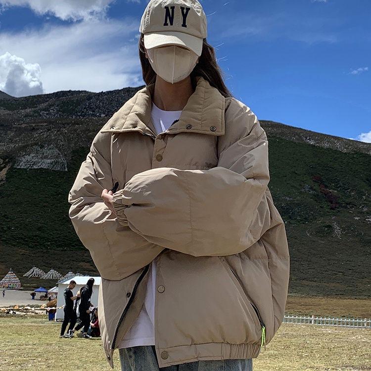 

Женская куртка с пуховым наполнителем Новое зимнее пальто Утолщенная маленькая куртка с наполнителем Свободная 2XL хаки