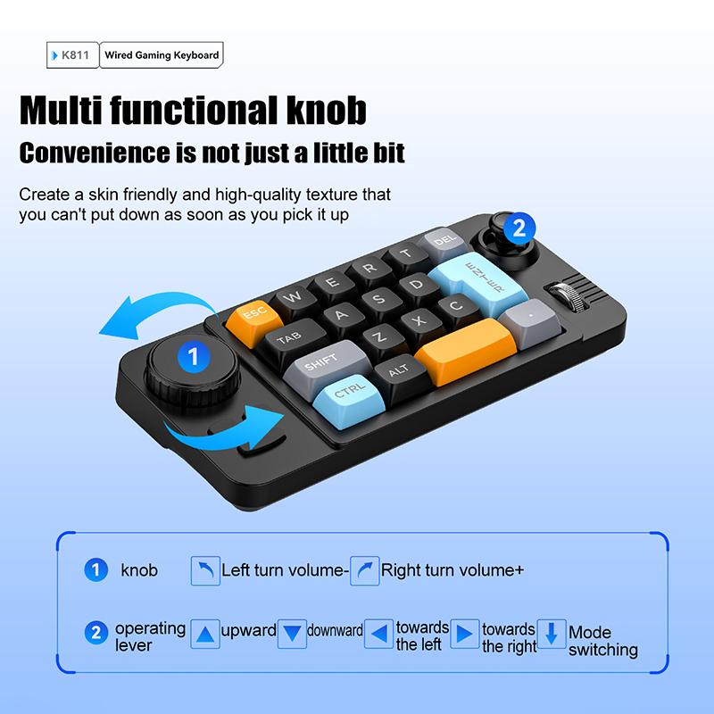 RGB Hot-Swap Verkabelte Mechanische Tastatur Mit Lautstärkeregler 19 Tasten Programmierbares Tastenfeld Für Computer Laptop