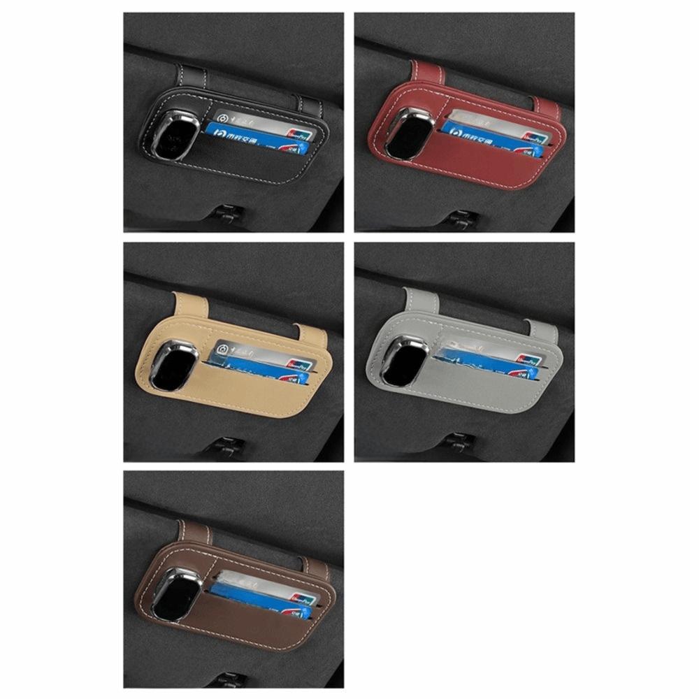 Anti-scratch Glasses Clip PU Leather Eyeglasses Hanger Sunglasses Holder  Vehicle Accessories