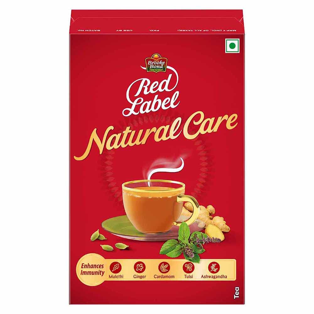 Red Label Natural Care Tea 500 Grams Pack of 1, Flavored Masala Herbal Chai for Daily Enjoyment