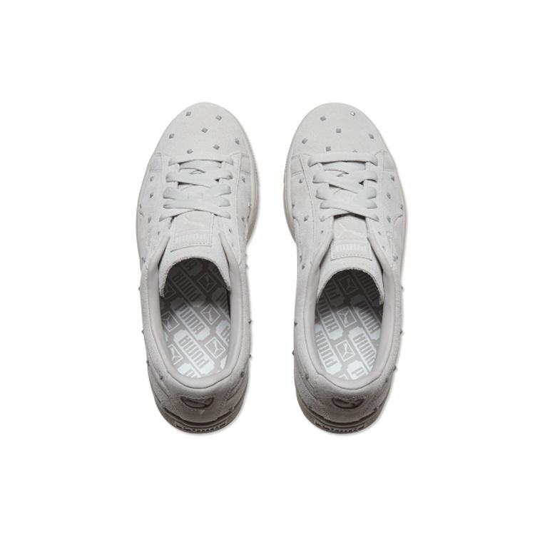 (WMNS) PUMA Suede Studs Grey Lace Up Sneakers Women's 369563-01