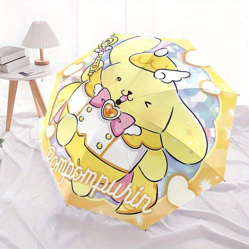 1pc Pom Pom Purin Automatic Opening and Closing Folding - A Good Choice for Gifts, Fashionable and Convenient Umbrella With Cute Cartoon Characters, D