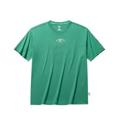 Comfortable Simple Versatile Round Neck Letter Print Breathable Short Sleeve T-Shirt Unisex Tops Ankang-Green 172538114-3