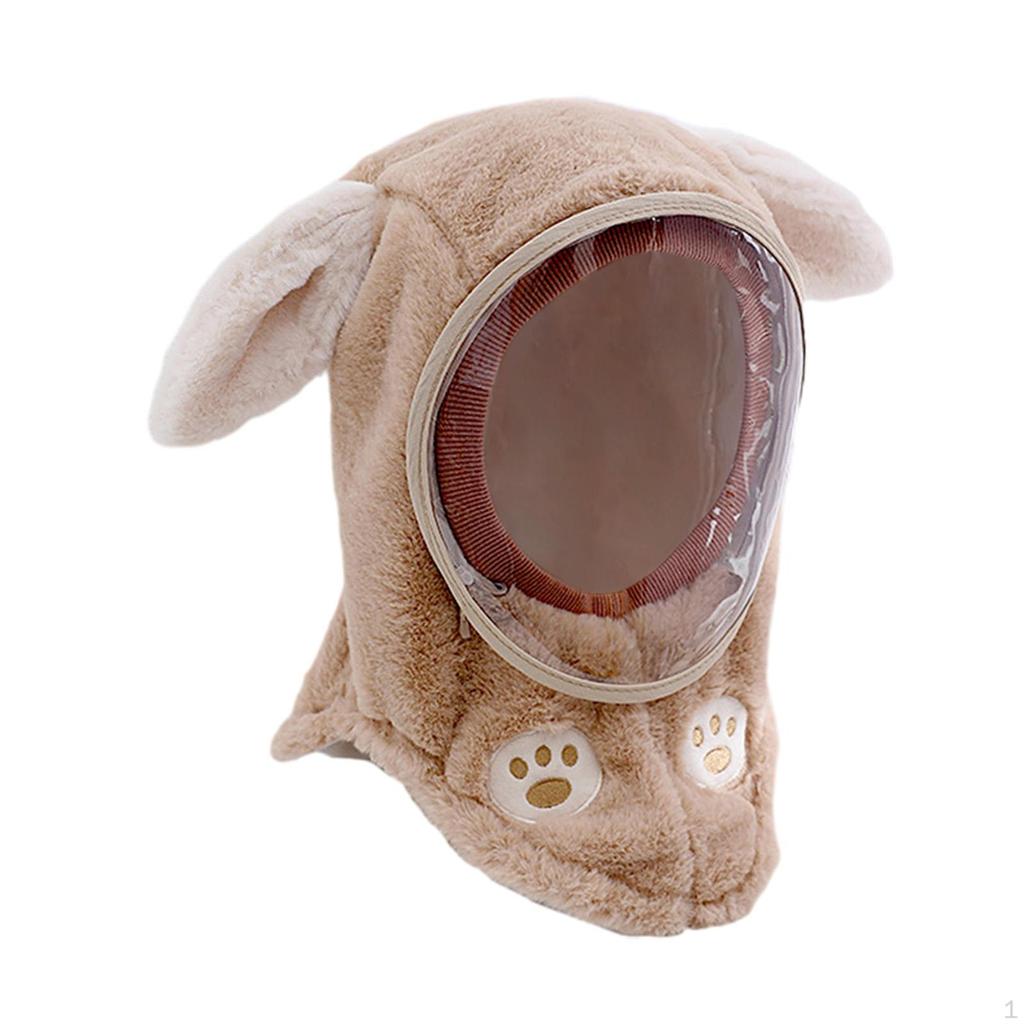 Gorro de invierno con diseño de orejas de animal y mascarilla para aventuras al aire libre