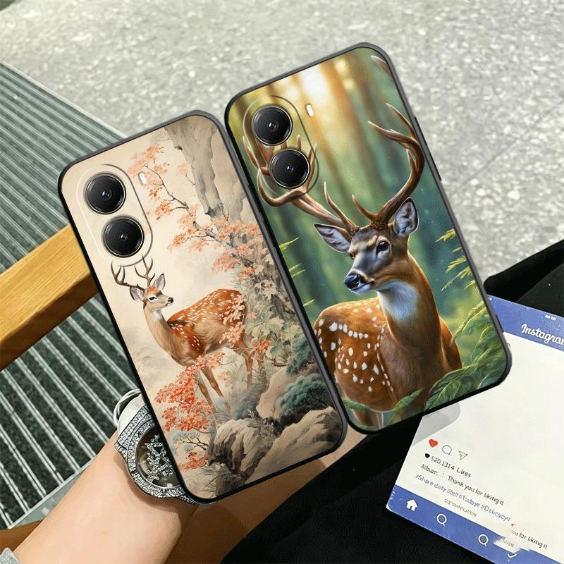 Sika Deer Elk Animal Soft Phone Case for Xiaomi Poco X5 X6 X7 X8 Pro Max X3 F7 F8 Ultra M8 M7 M6 M5 Redmi 15 15C 14C 13C 12C X4