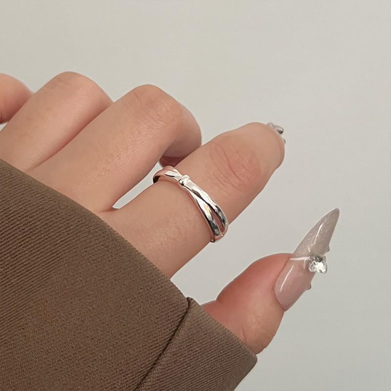 Korean Style Irregular 925 Sterling Silver Women's Versatile Ring, Non-Fading Niche Ins Design