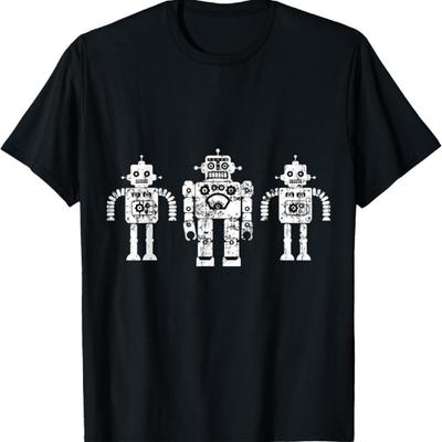 Retro Toy Robots Distressed Vintage Antique Sci-Fi T-Shirt T-Shirt