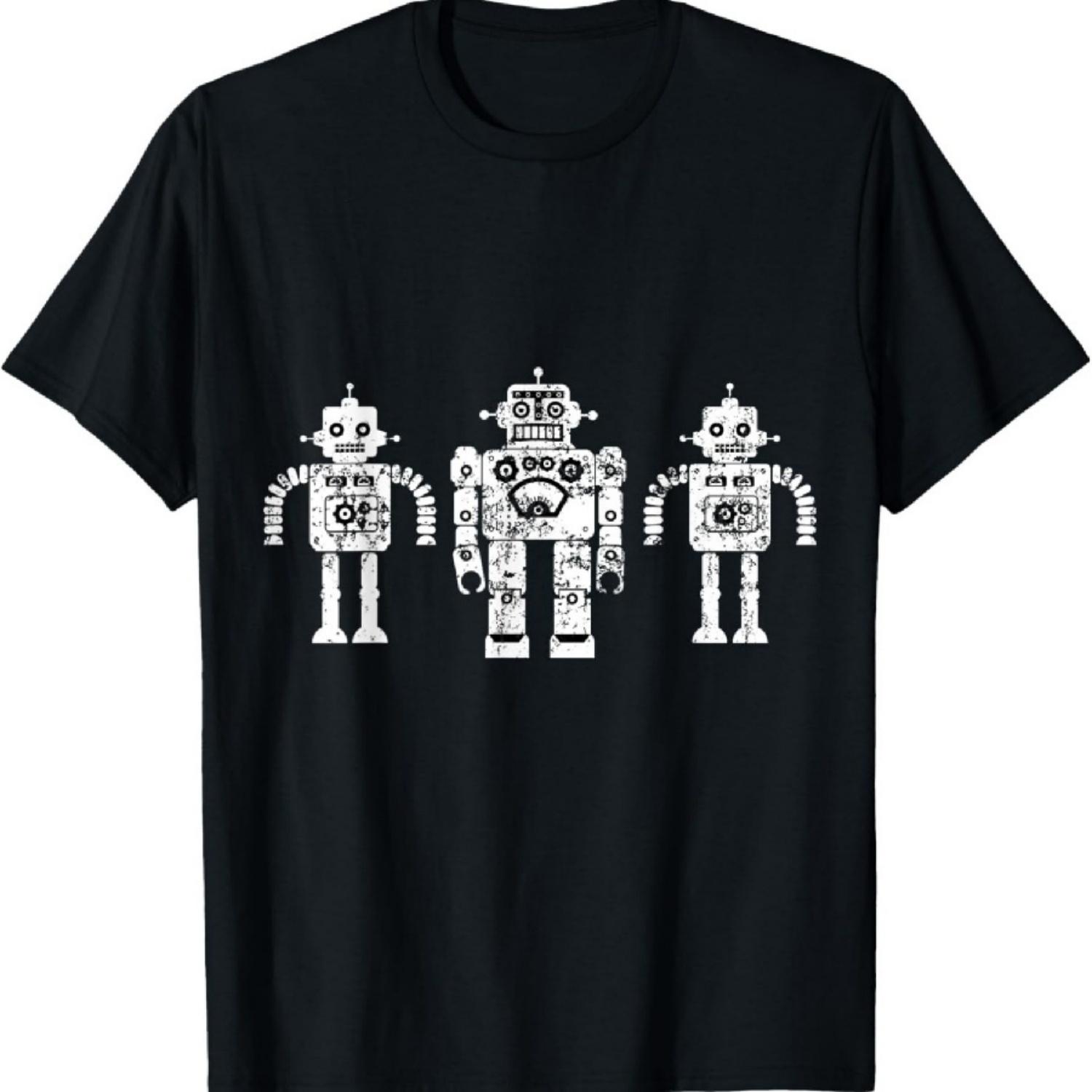 

Ретро Игрушечные Роботы Потертая Винтажная Антикварная Научно-фантастическая Футболка Футболка XXXXXL чёрный