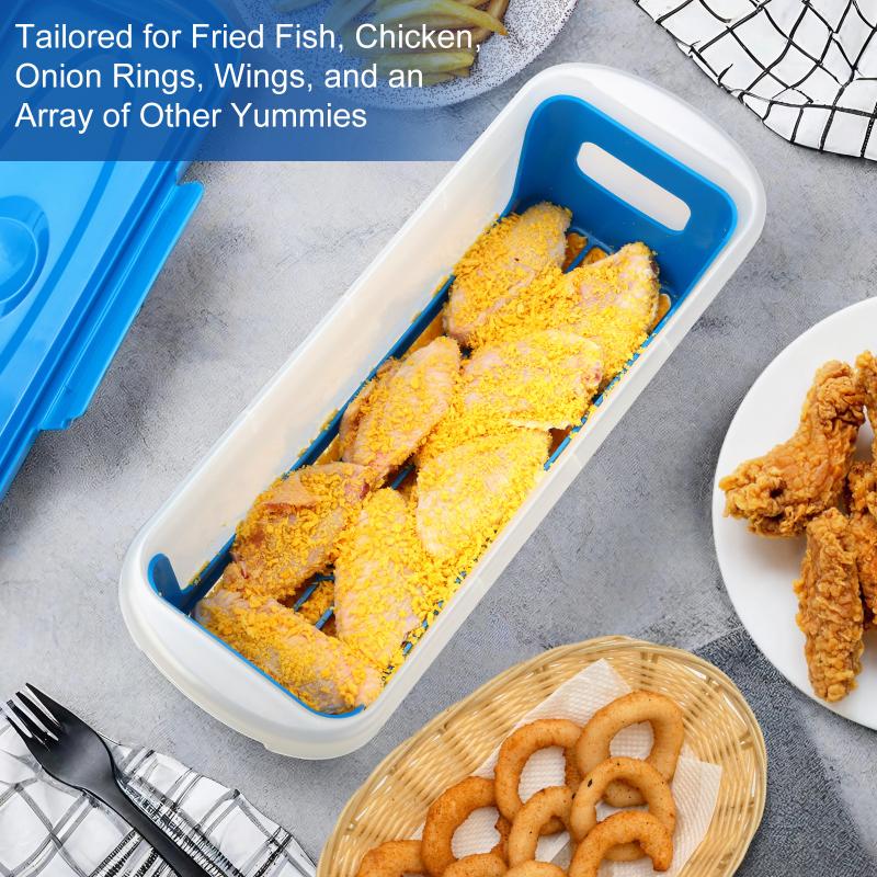 Batter Fish Breader Shaker Bowl With Breading Shaker Tray With Lids Shaker For Frying Chicken Wings Fish Onion Rings Veggies