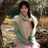 Pastoral Forest Floral Tiny Square Scarf Spring Summer Korean Lightweight Sun Protection Shawl Silk Neck Wrap Accessory Women