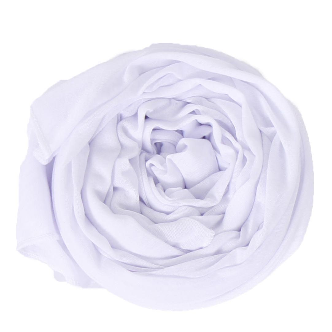 

Однотонний жіночий шарф з мерсеризованої бавовни - весна/літо, високоякісний, еластичний, дихаючий, в індійському стилі, відводить піт, BS82 180-80cm білий