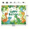 1 Birthday Banner of a Dinosaur and Balloon Letter Background - Large Birthday Celebration Sign, Polyester