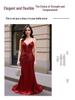 Red Luxurious Evening Gown for Socialite Banquets