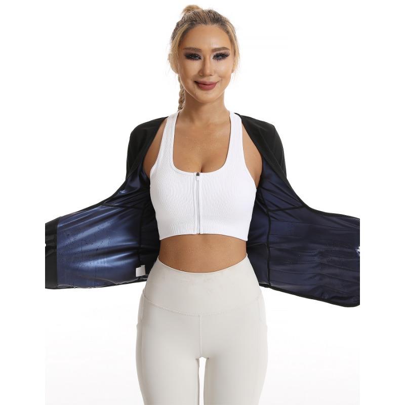 Women Short Sleeve Sweat Waist Trainer Workout Fitness Body Shaper