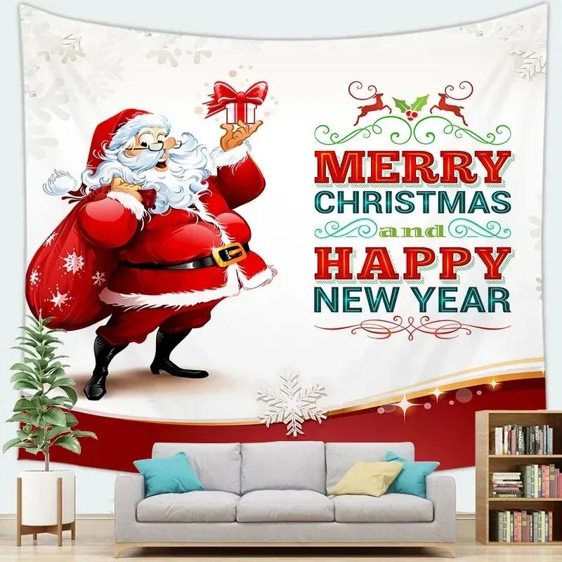 Arazzo con Motivo Natalizio Decorazione da Parete per Casa Camera da Letto Soggiorno Babbo Natale