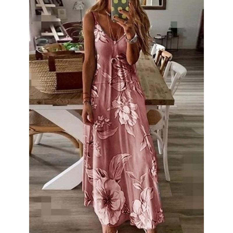 KANKEIRR Rochii Casual de Damă la Modă pentru Vară și Primăvară, cu Decolteu în V, fără Mâneci