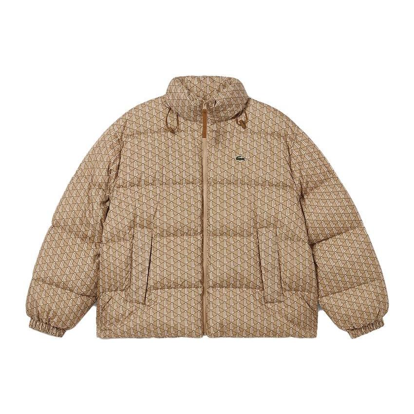 LACOSTE Down Jacket Men`s Brown Print