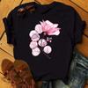 Maycaur Nuova T-shirt da Donna con Stampa Floreale Acquerello Harajuku Streetwear Anni '90 Manica Corta Magliette Cartone Animato Casual Top da Donna Abbigliamento