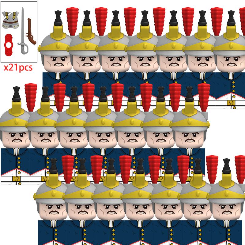 21 шт. Военные Средневековые Солдаты Пираты Фигурки Армия Шотландский Фузилер Конструкторы Оружие Кирпичные Игрушки