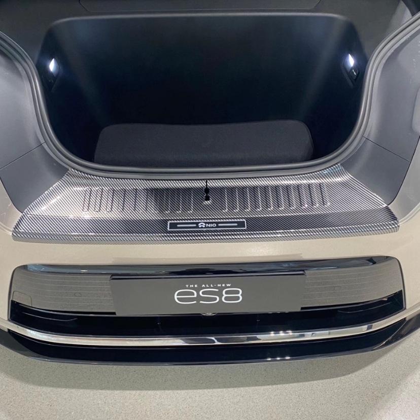 26 Nio ES8 Carbon Fiber Texture Rear Bumper & ABS Front Trunk Guard Kick Plate