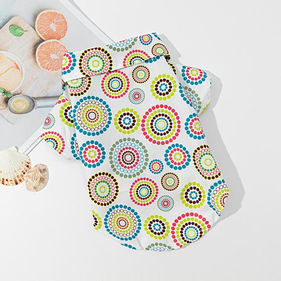 Haine pentru câini de vară Guler cu rever Imprimare cu flori pentru animale de companie Cățeluș Haine cu două picioare pentru exterior