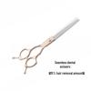 Rose Gold 6.5" Double Tail Pet Grooming Scissors with Curved Tip & Straight Tooth for Cats & Dogs.
