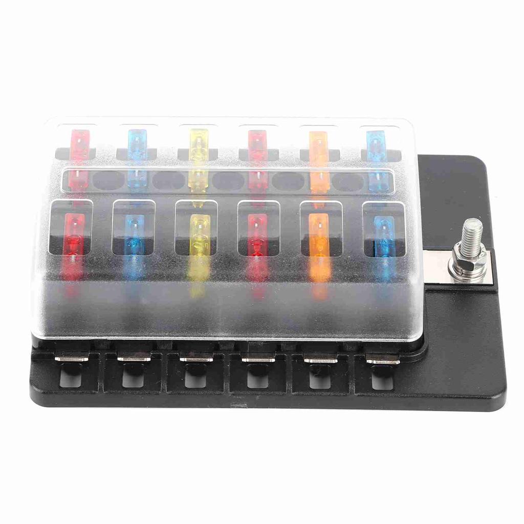 12?Way Sicherungskasten-Kit Flachsicherungshalter mit LED-Anzeige für Auto LKW Bus Marine Boot Yacht