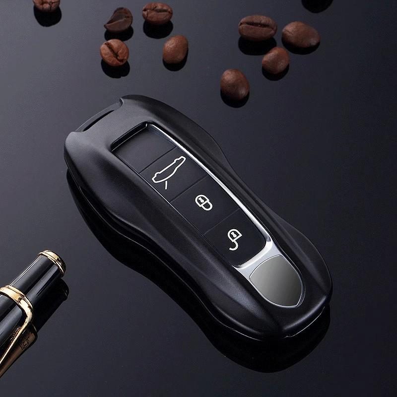 Aluminum Alloy Car Key Case Shell Key Cover For Porsche Cayenne Panamera - 911 Taycan Protective Accessory