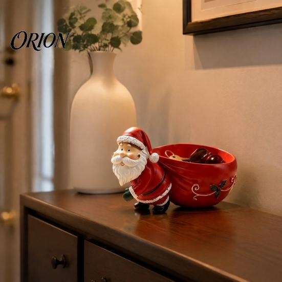 Indoor Holiday Party Supplies Santa Claus Candy Bowl, Resin Christmas Desktop Organizer, Decorative Fruit Dish, Themed Home Accent Creative