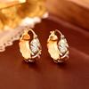 Copper-Plated Gold Zircon U-Shaped Ear Cuffs - High-End Fashion Elegant Earrings for Women.