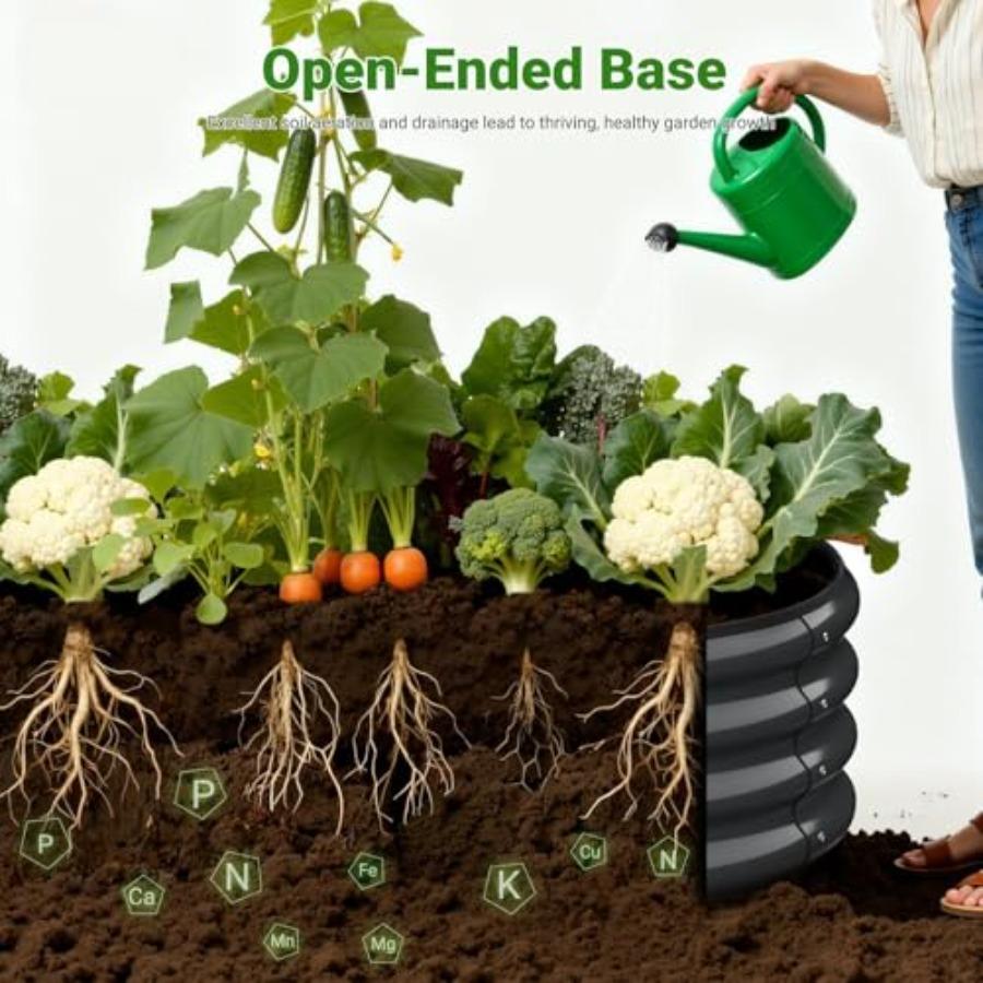 4X2X1 FT Oval Raised Garden Bed Metal Planter Box for Outdoor Gardening Easy Assembly Raised Bed for Vegetables Fruits Flowers