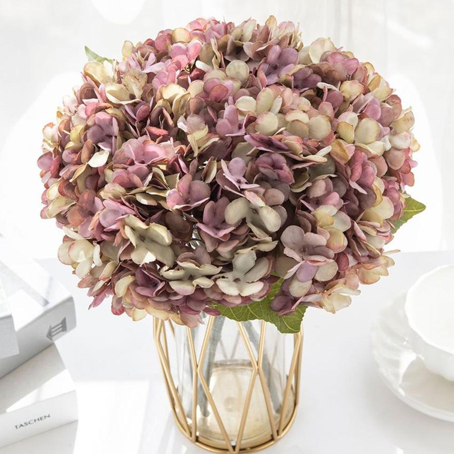 Artificial Hydrangea Silk Flowers Home Room Table Accessories Wedding Wall Diy Gift Box Bridal Bouquet Holiday props Decoration