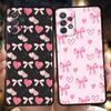 Phone Case For Samsung A15 A13 A35 A55 A51 A71 A41 A31 A03S A05 A17 A23 A25 A33 A53 A73 5G A07 4G Cover Cute Pink Heart Bow