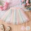 Girls' Colorful Gradient Fluffy Summer Princess Skirt